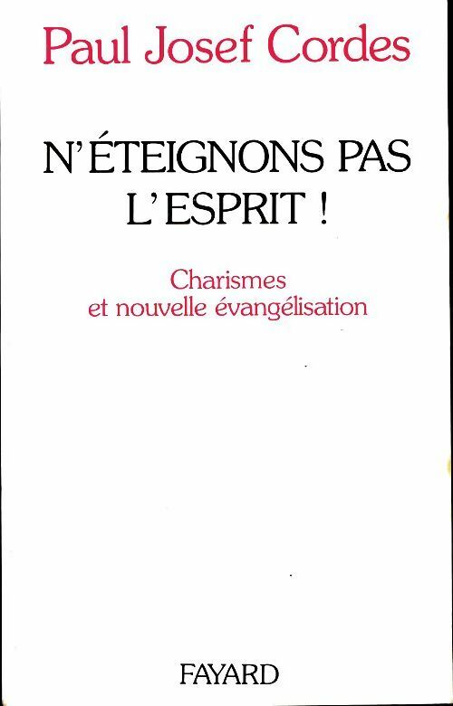 Livrenpoche : N'éteignons pas l'esprit - Paul-Josef Cordes - Livre