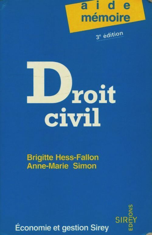Livrenpoche : Droit civil - Brigitte Hess-Fallon - Livre