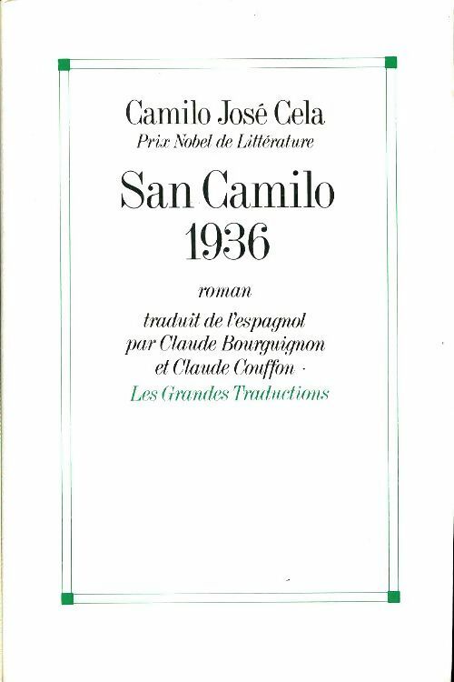 Livrenpoche : San Camillo 1936 - Camilo José Cela - Livre