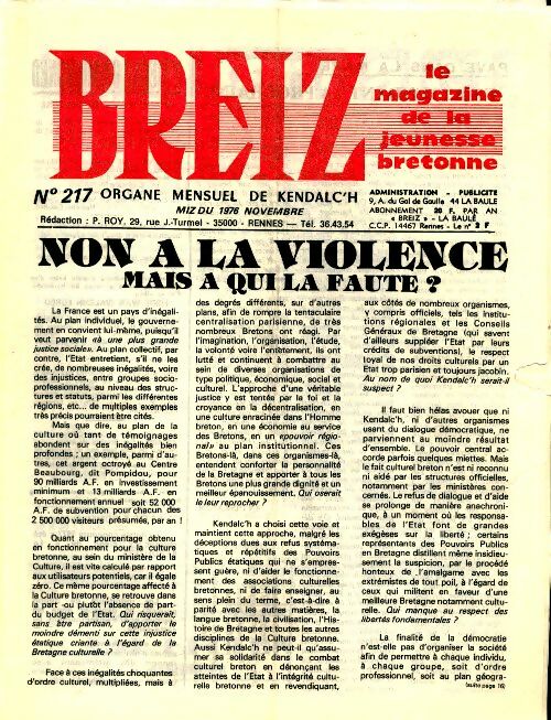 Livrenpoche : Breiz, le magazine de la jeunesse n°217 - Collectif - Livre