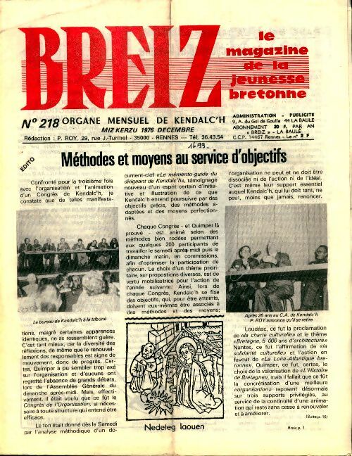 Livrenpoche : Breiz, le magazine de la jeunesse n°218 - Collectif - Livre