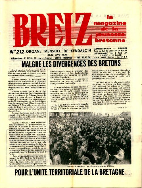Livrenpoche : Breiz, le magazine de la jeunesse n°212 - Collectif - Livre