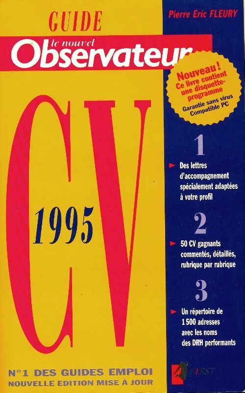 Guide CV 1995 du Nouvel Observateur - Collectif -  First GF - Livre