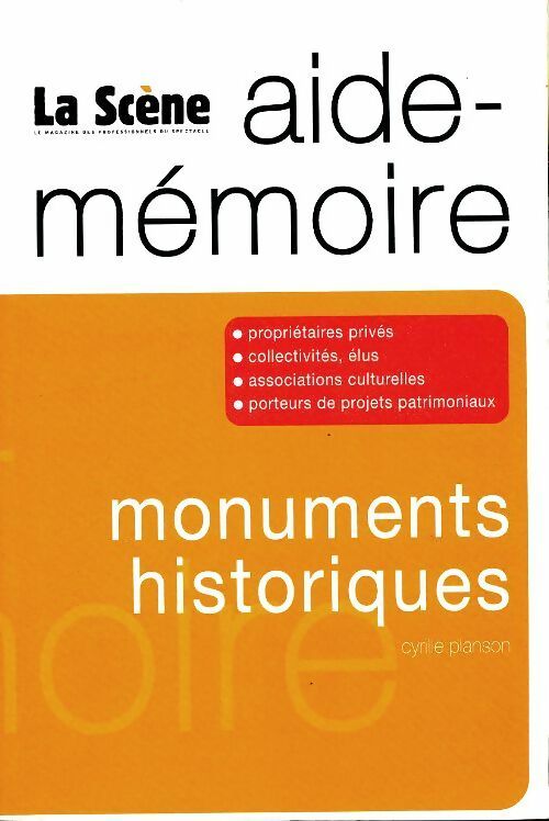 Livrenpoche : Aide-mémoire : Monuments historiques - Cyrille Planson - Livre