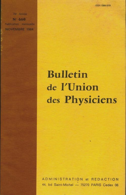 Livrenpoche : Bulletin de l'union des physiciens n°668 - Collectif - Livre