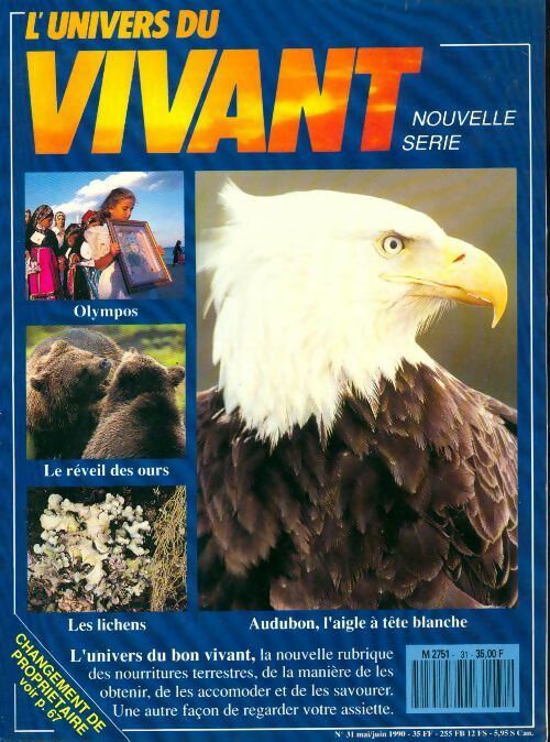 Livrenpoche : L'univers du vivant n°31 : Audubon, l'aigle à tête blanche - Collectif - Livre