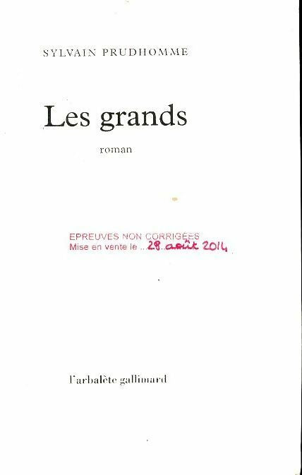 Livrenpoche : Les grands - Sylvain Prudhomme - Livre