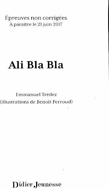 Livrenpoche : Ali bla bla - Emmanuel Trédez - Livre