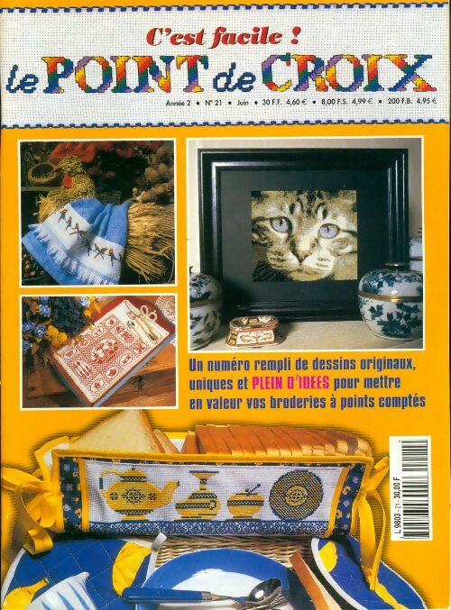 Livrenpoche : C'est facile ! Le point de croix n°21 : un numéro rempli de dessins originaux - Collectif - Livre