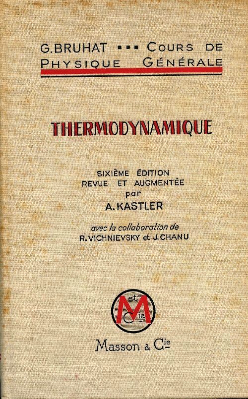 Thermodynamique - G. Bruhat - Livre