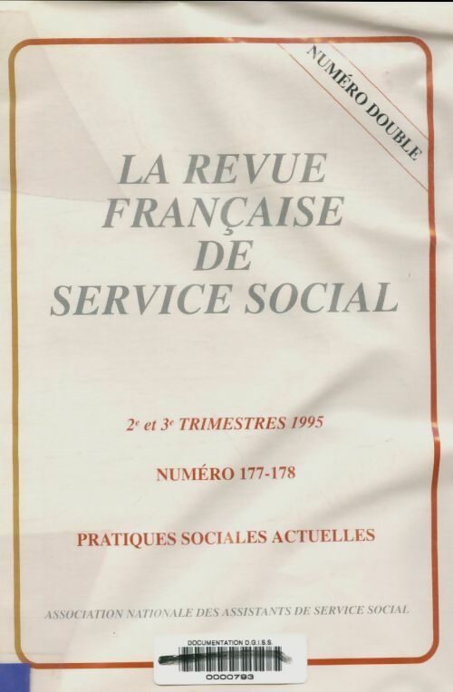 Livrenpoche : La revue française de service social n°177-178 - Collectif - Livre