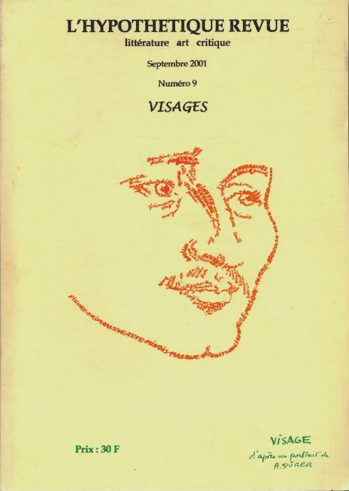 Livrenpoche : L'hypothétique revue n°9 : Visages - Collectif - Livre