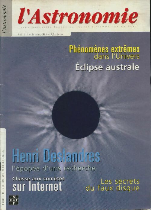 Livrenpoche : L'Astronomie fév 2003 n°117 : Eclipse australe - Collectif - Livre