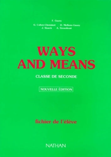 Livrenpoche : Ways and means Seconde travaux dirigés - Collectif - Livre