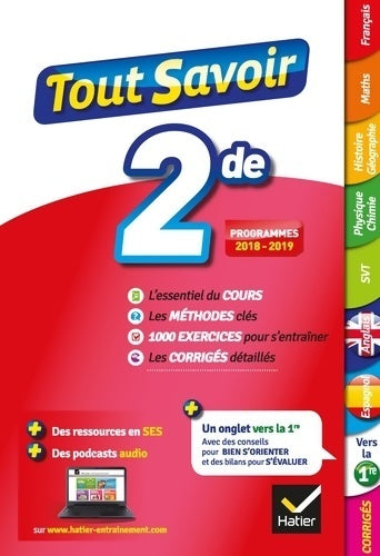Livrenpoche : Tout savoir Seconde 2018-2019 - Jacques Bergeron - Livre