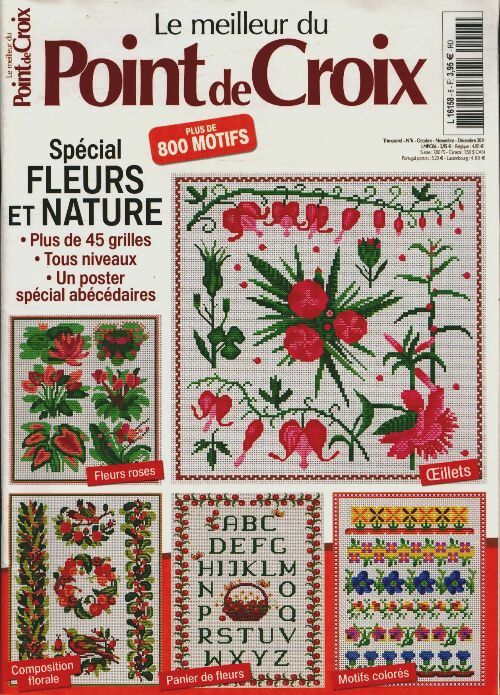 Livrenpoche : Le meilleur du point de croix n°6 : Spécial fleurs et nature - Collectif - Livre