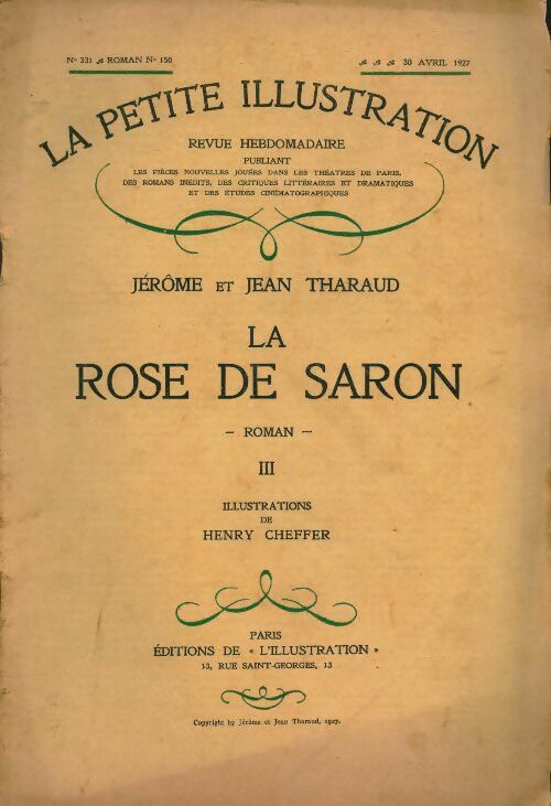 Livrenpoche : La petite illustration n°331 Roman n°150 : La rose de Saron III - Collectif - Livre