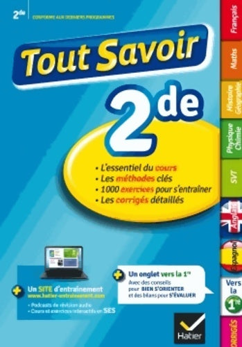 Livrenpoche : Tout savoir Seconde : Réviser toutes les matières de seconde - Didier Hourquin - Livre