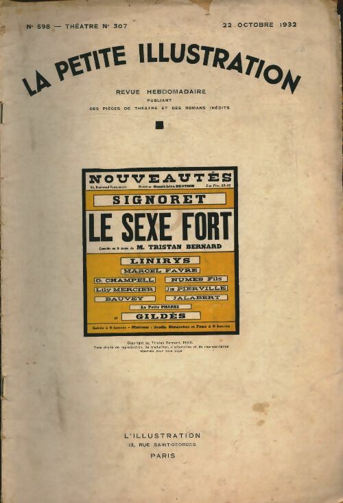 Livrenpoche : La petite illustration n°598 Théâtre n°307 : Le sexe fort - Collectif - Livre