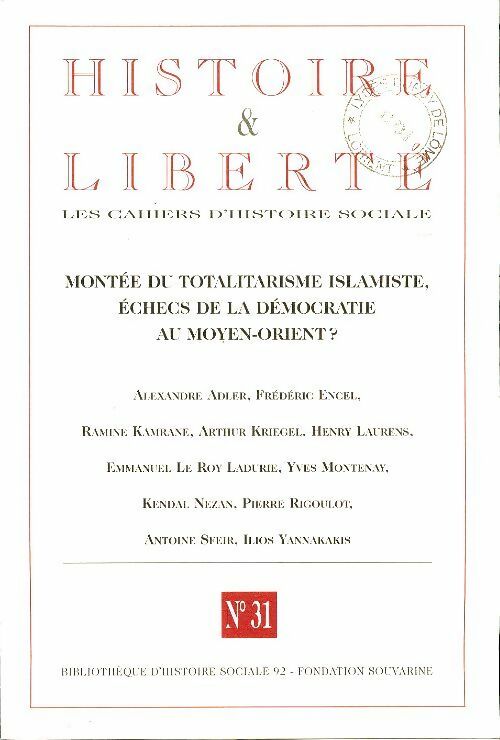 Livrenpoche : Histoire et liberté n°31 - Collectif - Livre