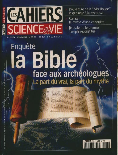 Livrenpoche : Les cahiers de science & vie n°75 : La Bible face aux archéologues - Collectif - Livre