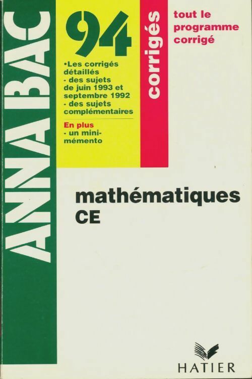 Livrenpoche : Annabac 94 mathématiques - René Merckhoffer - Livre