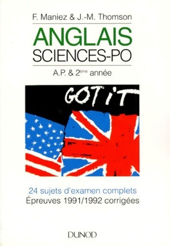 Livrenpoche : Anglais Sciences-Po - Thomson Maniez - Livre