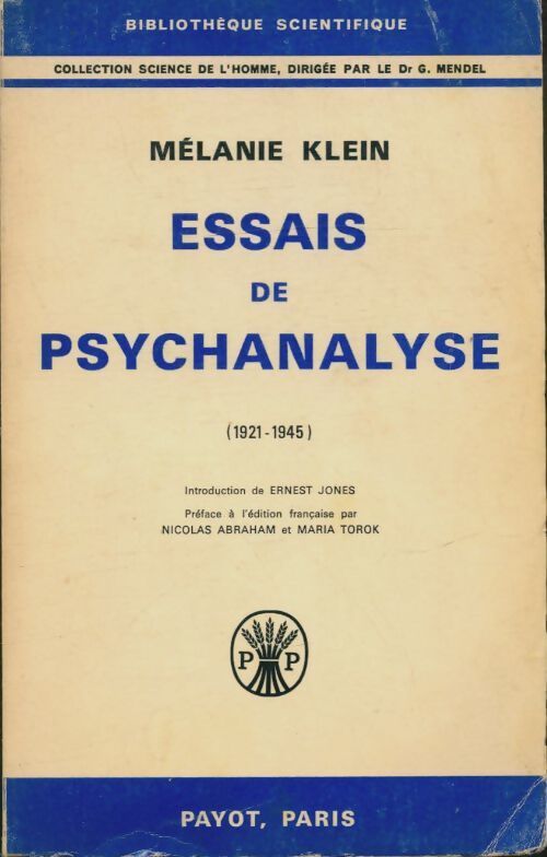 Livrenpoche : Essais de psychanalyse - Mélanie Klein - Livre