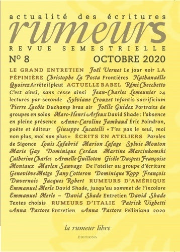 Livrenpoche : Revue rumeurs n°8 : Actualité des écritures - Collectif - Livre