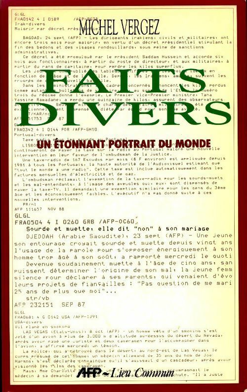 Livrenpoche : Faits divers : 350 dépêches - M. Vergez - Livre