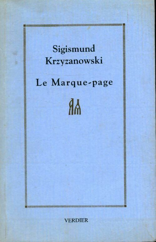 Livrenpoche : Le marque-page - Siguizmound Krjijanovski - Livre