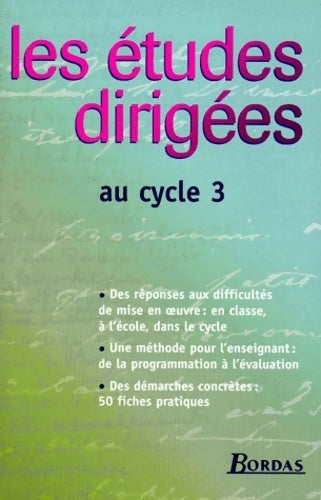 Livrenpoche : Les études dirigees cycle 3 (ancienne edition) - Boniface - Livre