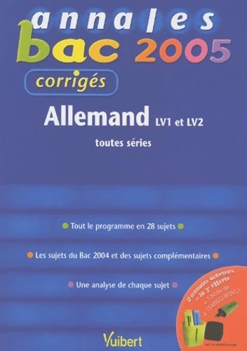 Livrenpoche : Allemand LV1 et LV2 toutes séries : Corrigés - Marie Marhuenda - Livre