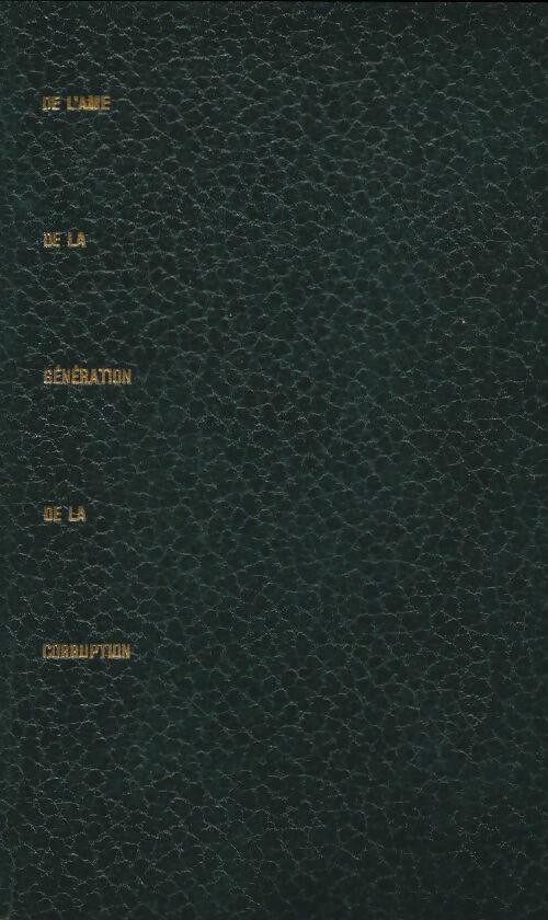 Livrenpoche : De L'âme, de la génération et de la corruption - Aristote - Livre
