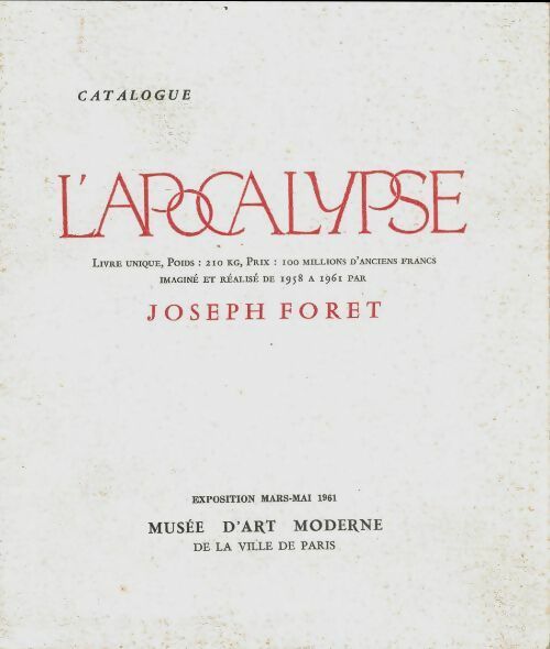 Livrenpoche : L'apocalypse : Catalogue  - Joseph Foret - Livre