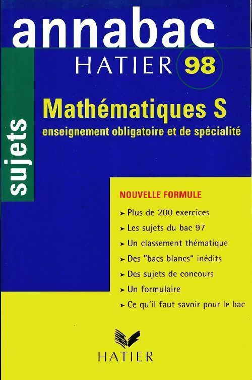 Livrenpoche : Annabac 98 sujets mathématiques s - Collectif - Livre