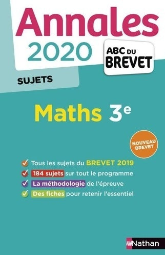 Livrenpoche : Annales abc du brevet 2020 maths - non corrigé - Carole Feugère - Livre