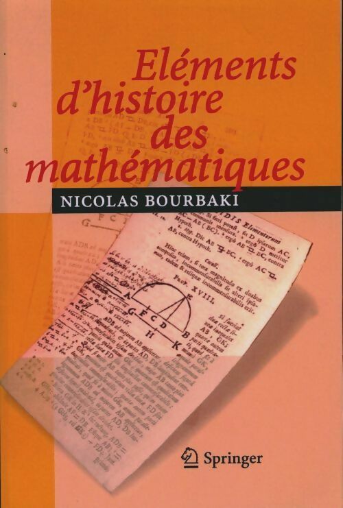 Livrenpoche : Éléments d'histoire des mathématiques - N. Bourbaki - Livre