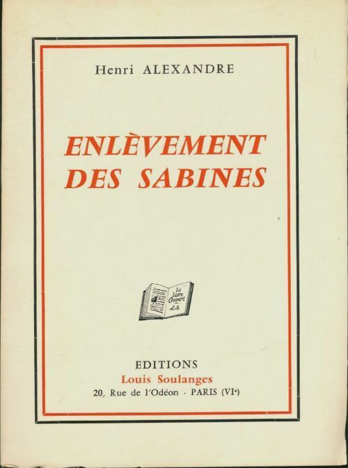 Livrenpoche : Enlèvement des sabines - Henri Alexandre - Livre
