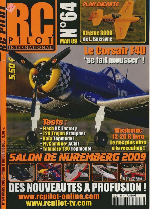 Livrenpoche : RC Pilot n°64 : Le Corsair F4U - Collectif - Livre