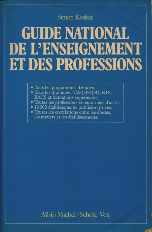 Livrenpoche : Guide national de l'enseignement et des professions - Simon Koskas - Livre