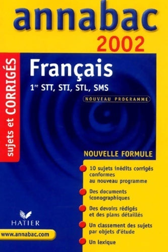Livrenpoche : Français 1ère séries technologiques corrigés 2002 - Sylvie Dauvin - Livre