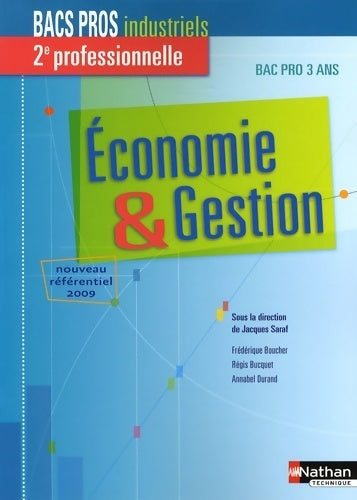 Livrenpoche : Eco et gestion 2e pro bpro ele - Jacques Saraf - Livre