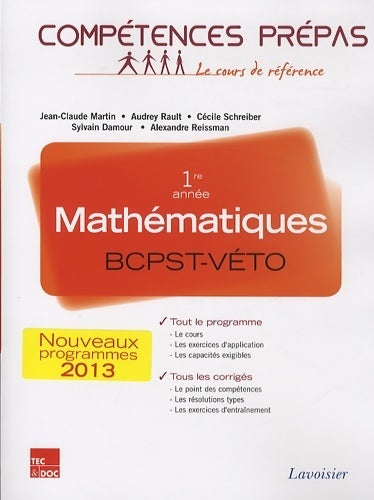 Livrenpoche : Mathématiques 1re année bcpst-veto - Jean-Claude Martin - Livre