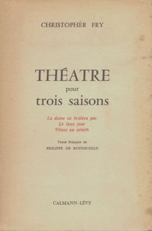 Livrenpoche : Théâtre pour trois saisons - Christopher Fry - Livre