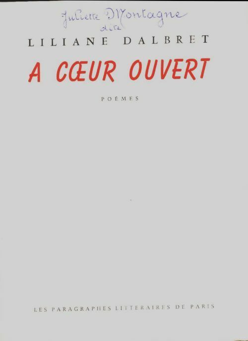 Livrenpoche : A coeur ouvert - Liliane Dalbret - Livre