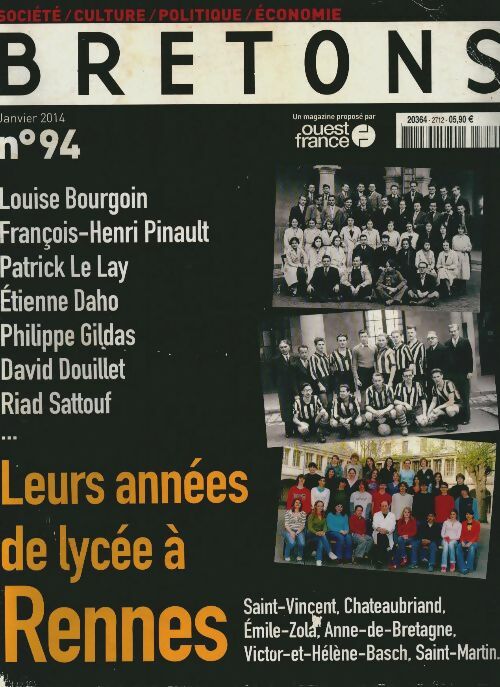 Livrenpoche : Bretons n°94 : Leurs années de lycée à Rennes - Collectif - Livre