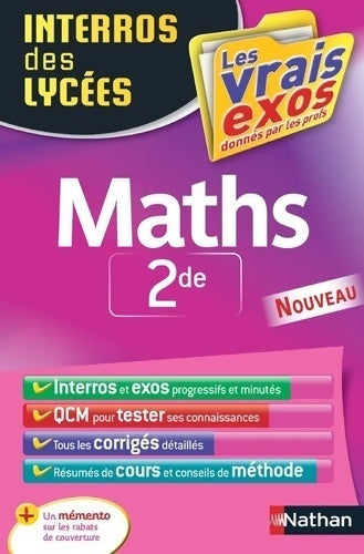 Livrenpoche : Interros des lycées maths Seconde - Erik De Brauwère - Livre
