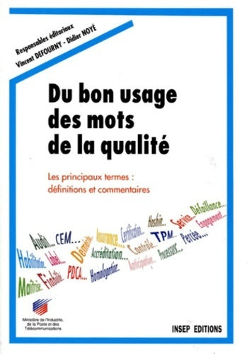 Livrenpoche : Du bon usage des mots de la qualité - Vincent Defourny - Livre