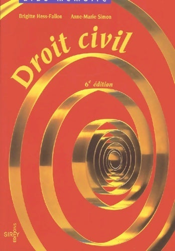 Livrenpoche : Droit civil 6eme édition - Brigitte Hess-Fallon - Livre